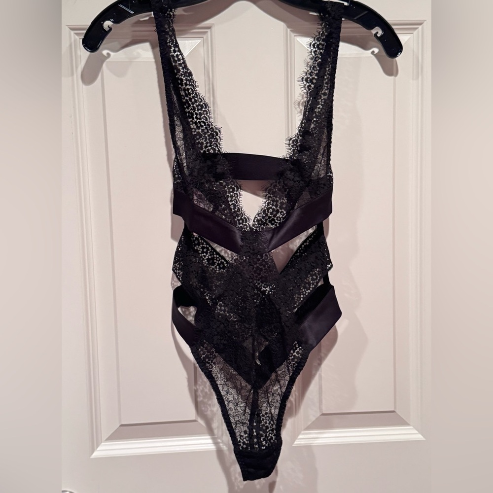 Victoria's Secret Black Lace Bodysuit